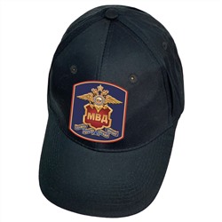 Темно-синяя кепка МВД - классический фасон, тематический термотрансфер №7130