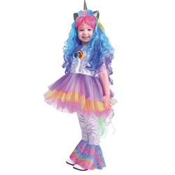2072 к-19 Карнавальный костюм "Пони Виви" (платье, легинсы, парик,ободок с ушками и рогом)