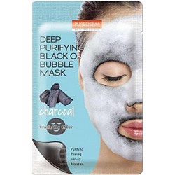 sale% Purederm Тканевая маска для лица Deep Purifying Black O2 Bubble Mask charcoal 20гр