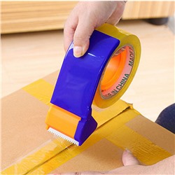 Диспенсер для скотча ручной шириной до 5 см, пластик + металл, сине-оранжевый
