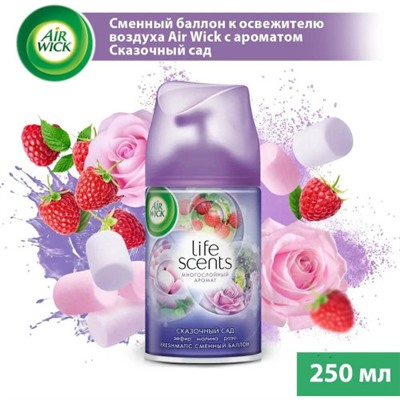 Освежитель воздуха автомат (сменный блок) AirWick (Аирвик) Life Scents Волшебный сад, 250 мл