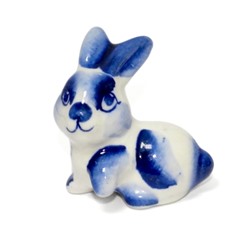 Кролик Прыг, гжель синяя