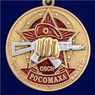 Медаль За службу в ОВСН "Росомаха" в футляре из флока, №2943