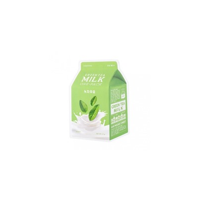 Тканевая молочная маска для лица с экстрактом зеленого чая A'PIEU Green Tea Milk One-Pack