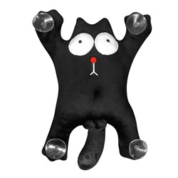 Кот Саймон на присосках 25см  (чёрный)