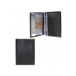 Обложка для авто+паспорт Premier-О-77 (4 внут карм)  натуральная кожа черный флотер джинс (10)  200029