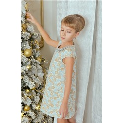Нарядное бежево-голубое платье для девочки Инфанта, модель 0131