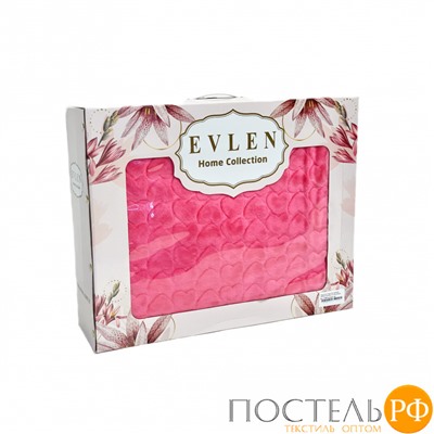 Плед EVLEN Super Soft "СЕРДЦЕ" 180*240 в коробке п/э Р 945 розовый