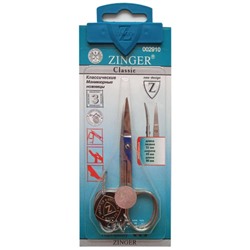 Ножницы маникюрные для ногтей с ручной заточкой Zinger (Зингер), серебряные, zo B-116-S-SH