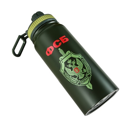 Термос-бутылка "ФСБ", – плотно закрывающаяся крышка с усиленной изоляцией №20