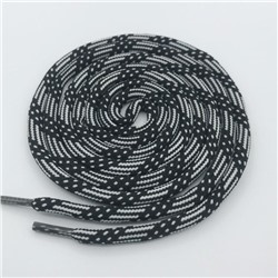 Шнурок круглый п/э 0,5см*130см полосы спираль черно-белая