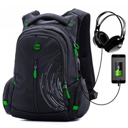 Рюкзак МАЛ SkyName 90-102 черный-зеленый