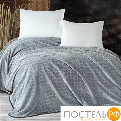 Плед EVLEN Super Soft "СЕРДЦЕ" 180*240 в коробке п/э Р 945 серый