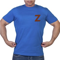 Васильковая футболка с термотрансфером участнику Операции «Z»