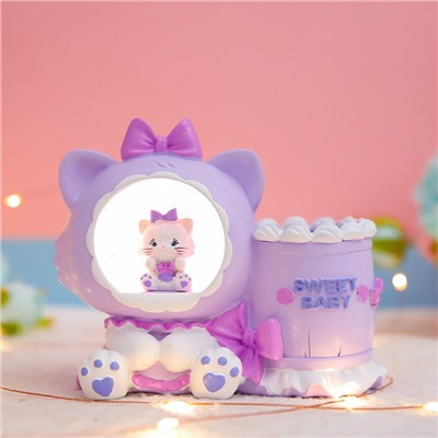 Ночник - подставка для канцелярских принадлежностей «Milly cat», purple