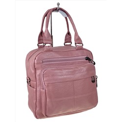 Женская сумка-рюкзак трансформер из искусственной кожи цвет розовый