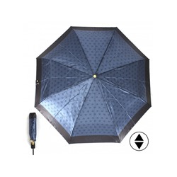 Зонт женский ТриСлона-L 3888,  R=58см,  суперавт;  8спиц,  3слож,  набивной "Фотосатин",  синий 241657