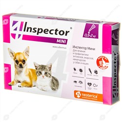 INSPECTOR MINI капли для кошек и собак 0,5 - 2 кг, 1 пипетка.
