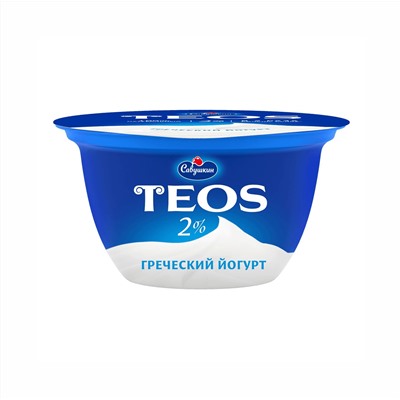 Йогурт Савушкин греческий ТЕОС 2% 140гр п/ст 1/6 Беларусь - Йогурт