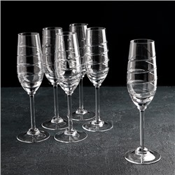 Набор бокалов хрустальных для шампанского «Спираль», 160 мл, 6 шт
