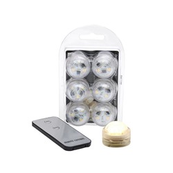 Набор мини-светильников ПЛАВАЮЩИЕ ОГОНЬКИ, LED, 3х2.5 см (упаковка 6 шт.), ПДУ, Sigro