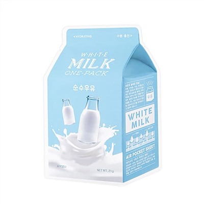 Тканевая молочная маска для лица отбеливающая A'PIEU White Milk One-Pack