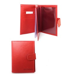 Обложка для авто+паспорт-Croco-ВП-1032  (с хляст, 5 внут карм, двойн стенка)  натуральная кожа красный матовый (16)  261093