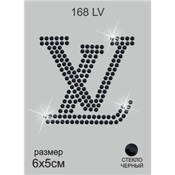 168 Термоаппликация из страз LV 6х5см стекло черная