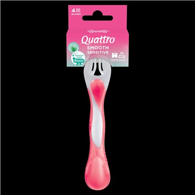 Станок для бритья одноразовый Schick (Wilkinson Sword) QUATTRO Smooth Sensitive (1шт.) для женщин