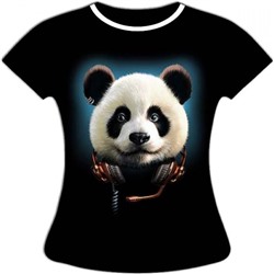 Женская футболка Панда в наушниках ST