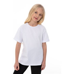 Белая школьная футболку, модель 06162