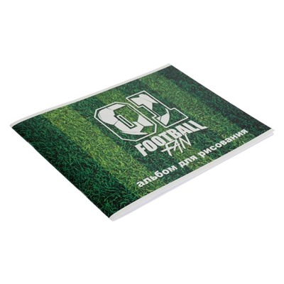 Альбом для рисования А4, 24 листа на скрепке "Футбольное поле", обложка мелованный картон, блок 100 г/м²