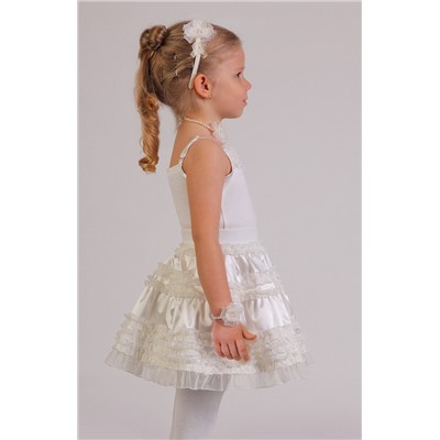 Нарядная молочная блузка для девочки, модель 0614