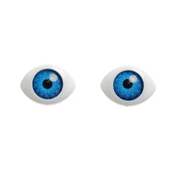 Глаза, набор 8 шт., размер 1 шт: 1,5 × 1 см, размер радужки 9 мм, цвет голубой