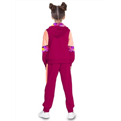 Спортивный костюм "Иллюзия",персик-бордо