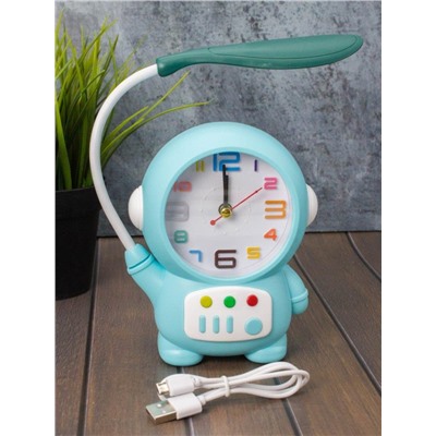 Часы-будильник со светильником «Cheerful cosmonaut», blue (14,5х11,5 см)