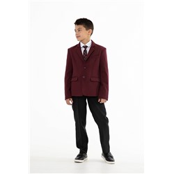 Бордовый школьный пиджак для мальчика, модель 0509/1