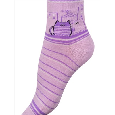 Носки для детей "Two cats violet"