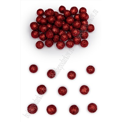 Новогоднее украшение "Шарик" 1,5 см (70 шт) SF-1680, красный