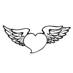 Форма (вырубка) «Сердце c крыльями» 9 см (Lubimova)