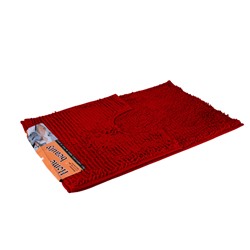 Набор ковриков для ванной ЛАПША - бордовый 2 пр. р-р 80х50 и 40х50