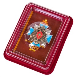 Наградной крест МЧС России в оригинальном футляре из флока, №329(633)