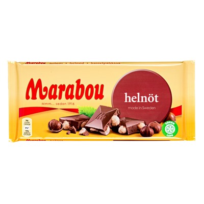 Шоколад Marabou Helnöt Suklaalevy hasselpähkin (цельных орех) 200 гр