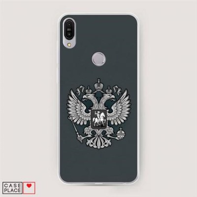 Силиконовый чехол Герб России серый на Asus ZenFone Max Pro ZB602KL