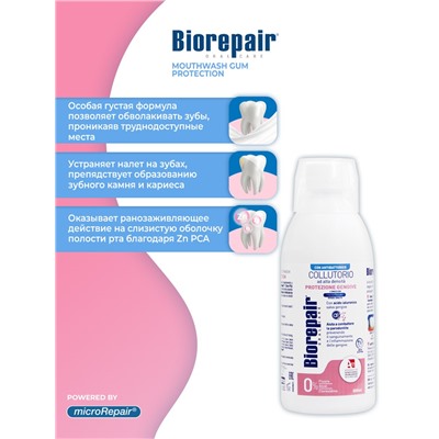 Biorepair Delicate Gums Mouthwash 500 мл / Биорепейр ополаскиватель для полости рта уход за деснами