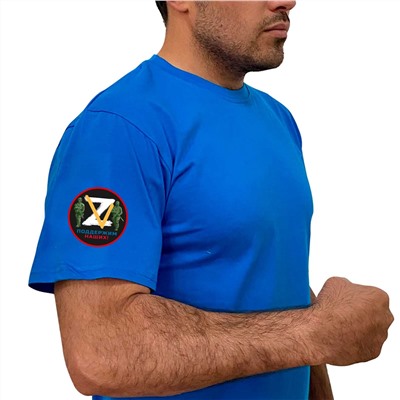 Голубая оригинальная футболка Z V, - Поддержим наших! (тр №51)