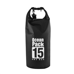 Гермосумка Ocean Pack 15 л, - При необходимости, легко сворачивается до компактных размеров и не занимает места в основном рюкзаке. Можно использовать для безопасной транспортировки вещей при преодолении водных преград вплавь №712