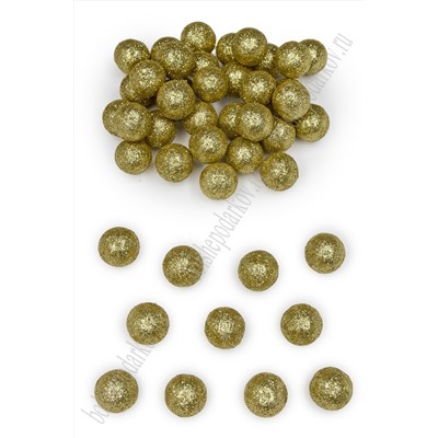 Новогоднее украшение "Шарик" 2 см (45 шт) SF-1680, золото