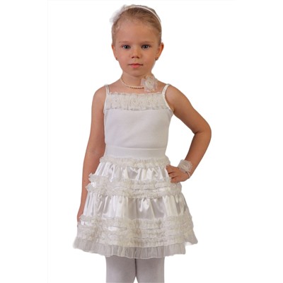 Нарядная молочная блузка для девочки, модель 0614