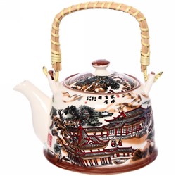 Чайник заварочный керамический 700мл с ситом "Китайская деревня"
